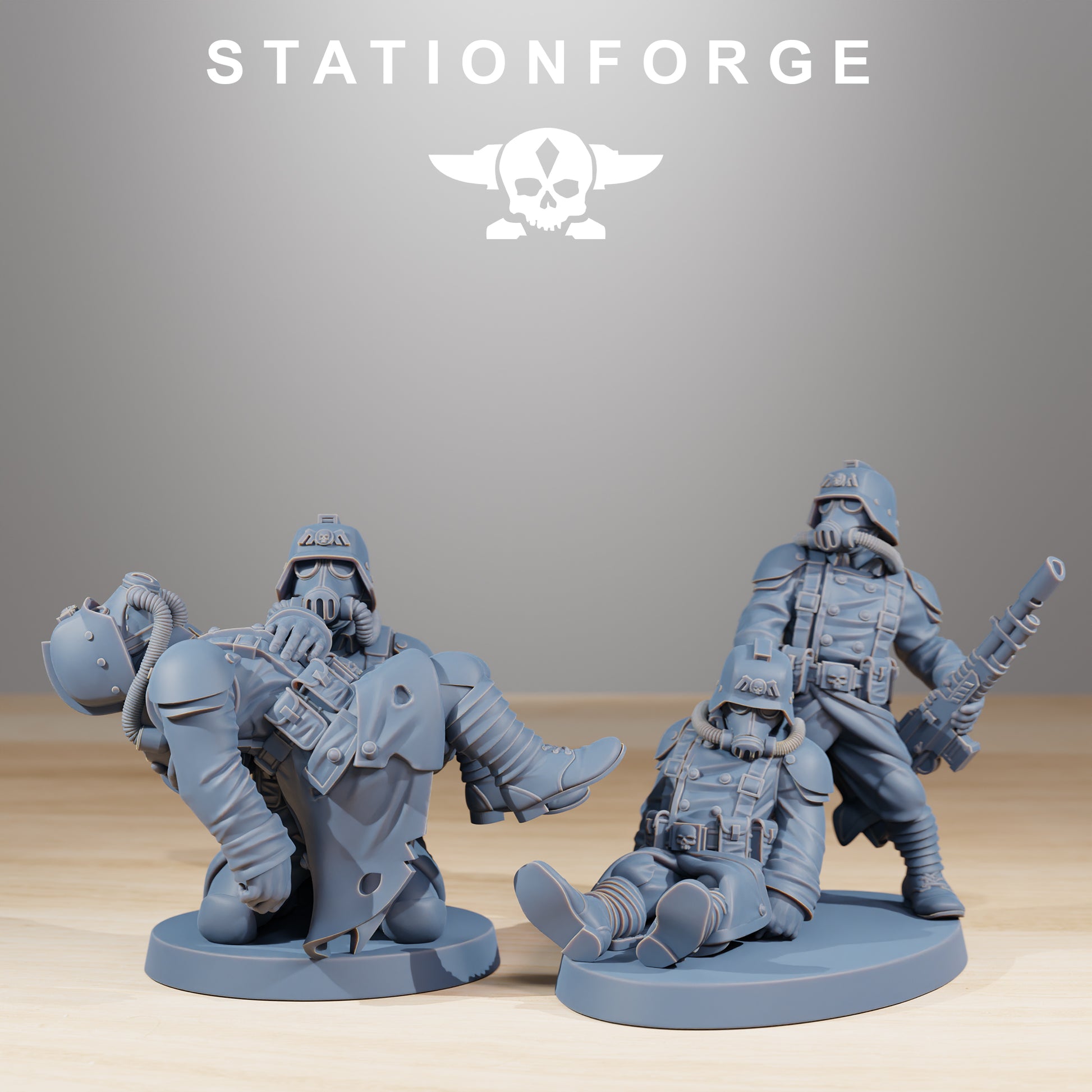 GrimGuard The Fallen 3d print table game wargame dimensione standard set da 15 miniature | ModelsAndMiniature