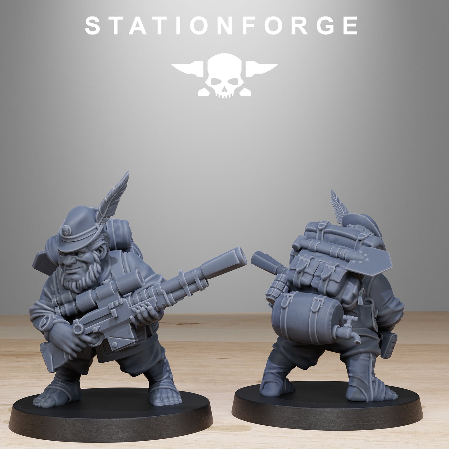 GrimGuard Skulldart Trappers 3d print table game wargame dimensione standard set da 12 miniature | ModelsAndMiniature