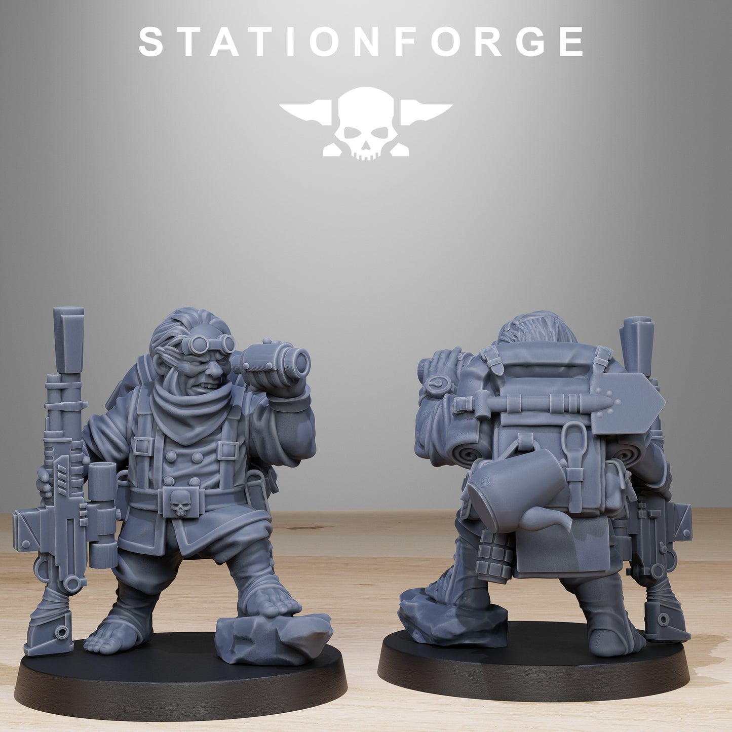 GrimGuard Skulldart Trappers 3d print table game wargame dimensione standard set da 12 miniature