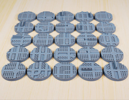 Basi per miniature Industrial V1 warhammer 3d print table game wargame misure varie set da 20 pezzi | ModelsAndMiniature