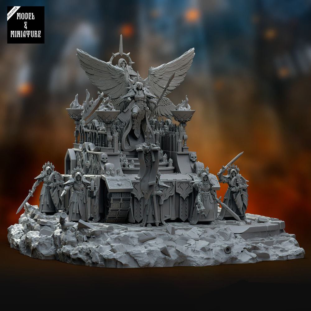 Battle sister procession altar warhammer 3d print table game wargame dimensione standard set altare processione | ModelsAndMiniature