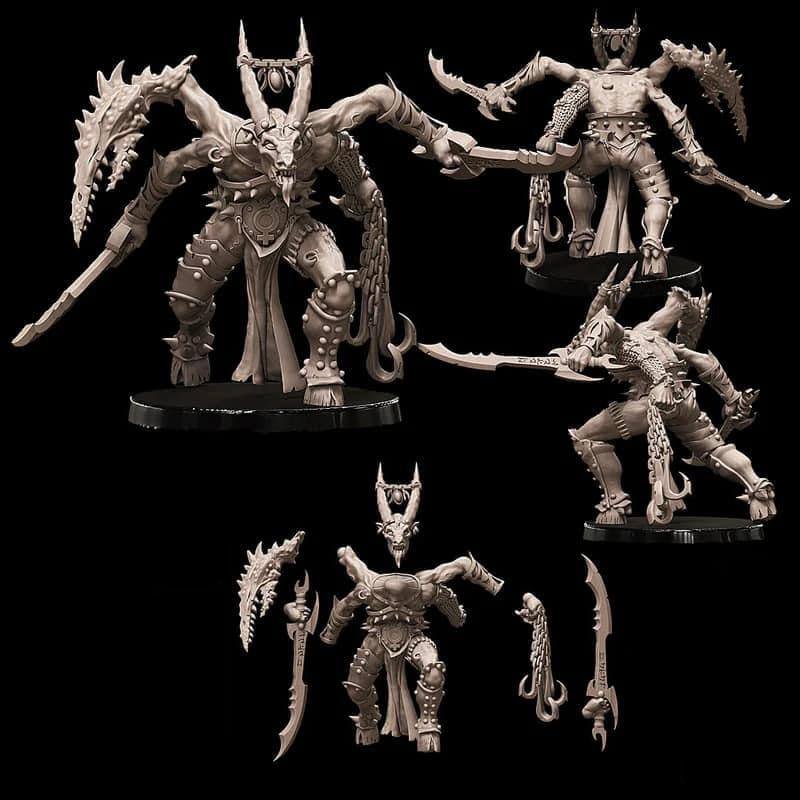 Beastlord of lust warhammer dungeons and dragons 3d print table game wargame standard dimension | ModelsAndMiniature