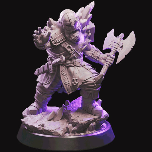 Crystallizing Dwarf warhammer dungeon and dragon 3d print table game wargame standard dimension | ModelsAndMiniature