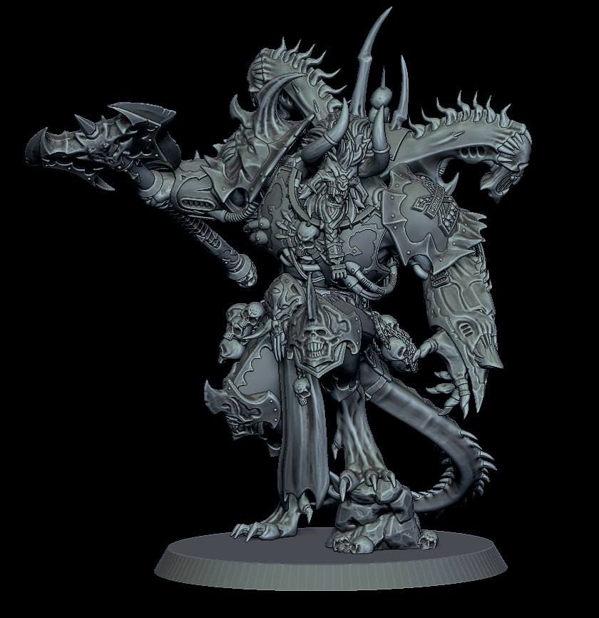 Daemon Prince warhammer 3d print table game wargame dimensione standard set da 1 hero | ModelsAndMiniature