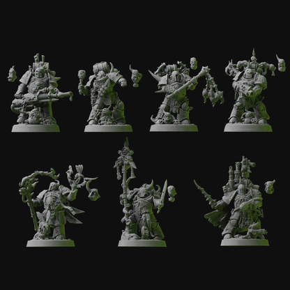 Death Guard Heroes warhammer 3d print table game wargame dimensione standard set da 7 miniature | ModelsAndMiniature