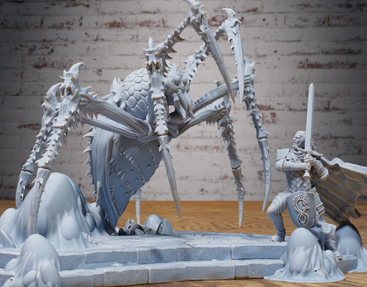 Giant Jungle Spider diorama warhammer dungeon and dragon 3d print table game wargame standard dimension (Copia) | ModelsAndMiniature