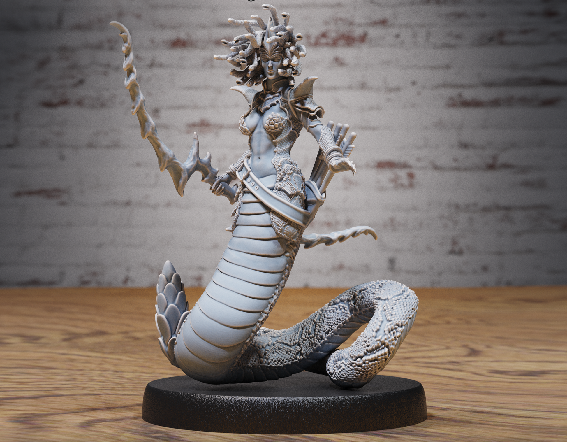 Gorgon Sisters Medusa warhammer dungeon and dragon 3d print table game wargame standard dimension | ModelsAndMiniature