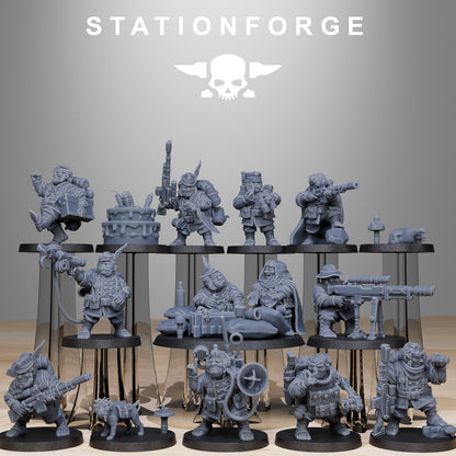 GrimGuard Skulldart Trappers 3d print table game wargame dimensione standard set da 12 miniature | ModelsAndMiniature