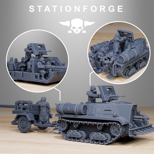 GrimGuard Tankette 3d print table game wargame dimensione standard set da 1 GrimGuard Tankette e 2 miniature | ModelsAndMiniature