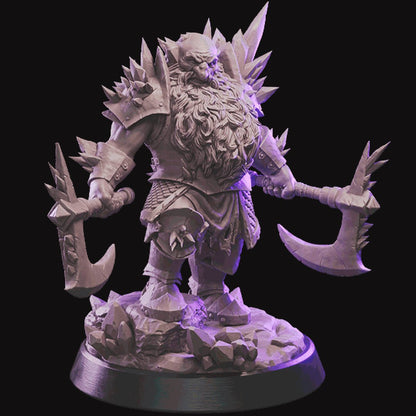 Dwarf Leader dungeon and dragon 3d print table game wargame standard dimension | ModelsAndMiniature