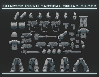 Legion MKVII MK7 tactical squad bilder STL for 3d print table game warhammer 3d print table game wargame standard dimension | ModelsAndMiniature