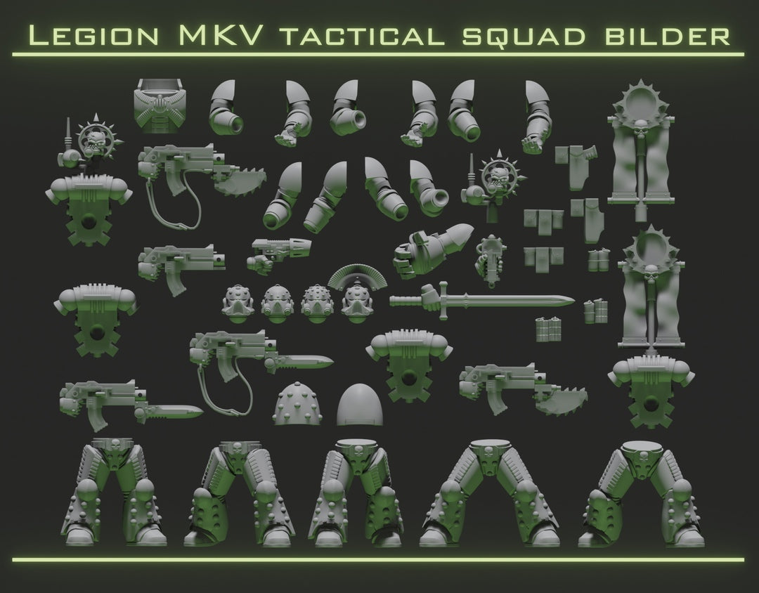 Legion MKV MK5 tactical squad bilder STL for 3d print table game warhammer 3d print table game wargame standard dimension | ModelsAndMiniature