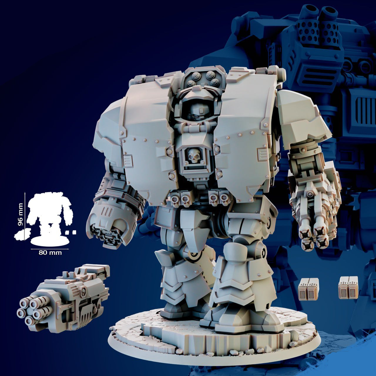 Leviatan Dreadnought warhammer 3d print table game wargame dimensione standard set da 1 dreadnought | ModelsAndMiniature