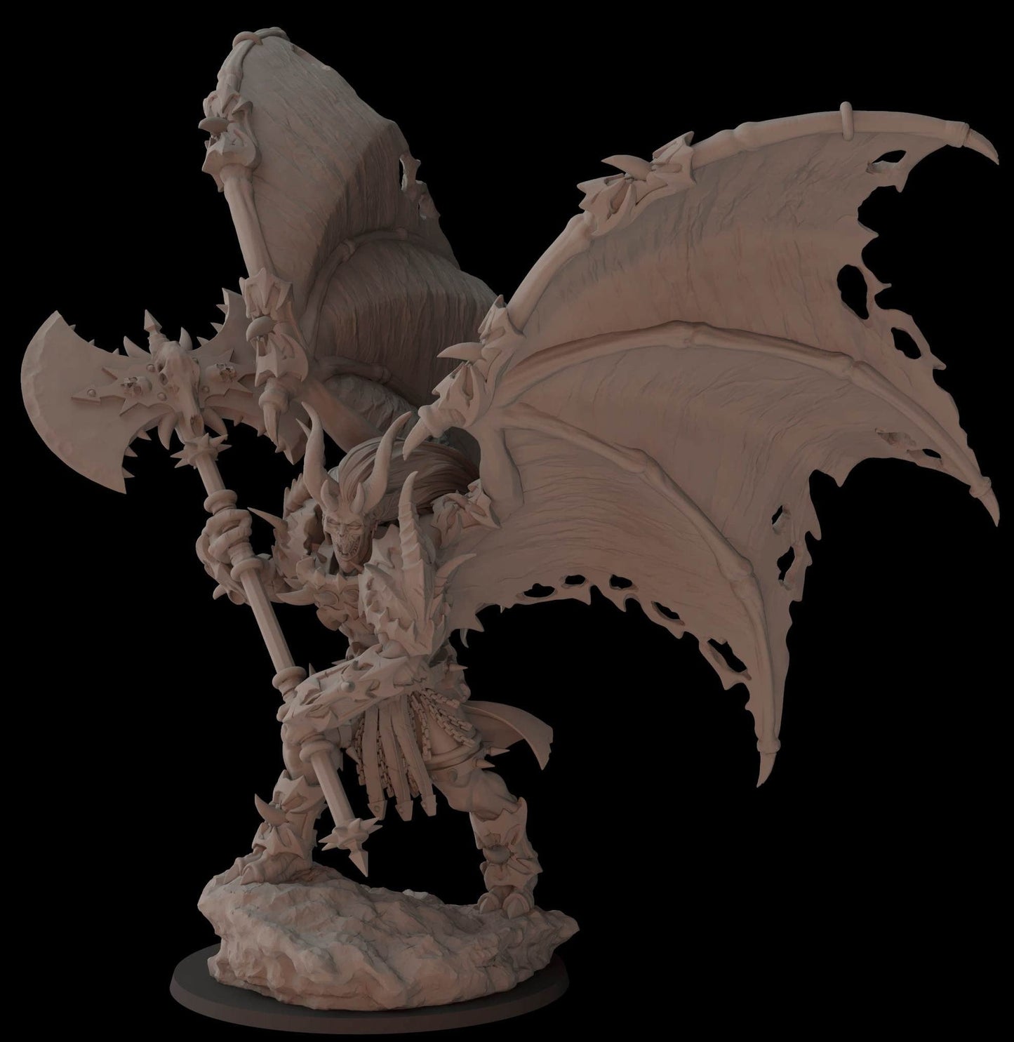 Satariel Demon prince warhammer dungeon and dragon 3d print table game wargame standard dimension 130mm | ModelsAndMiniature