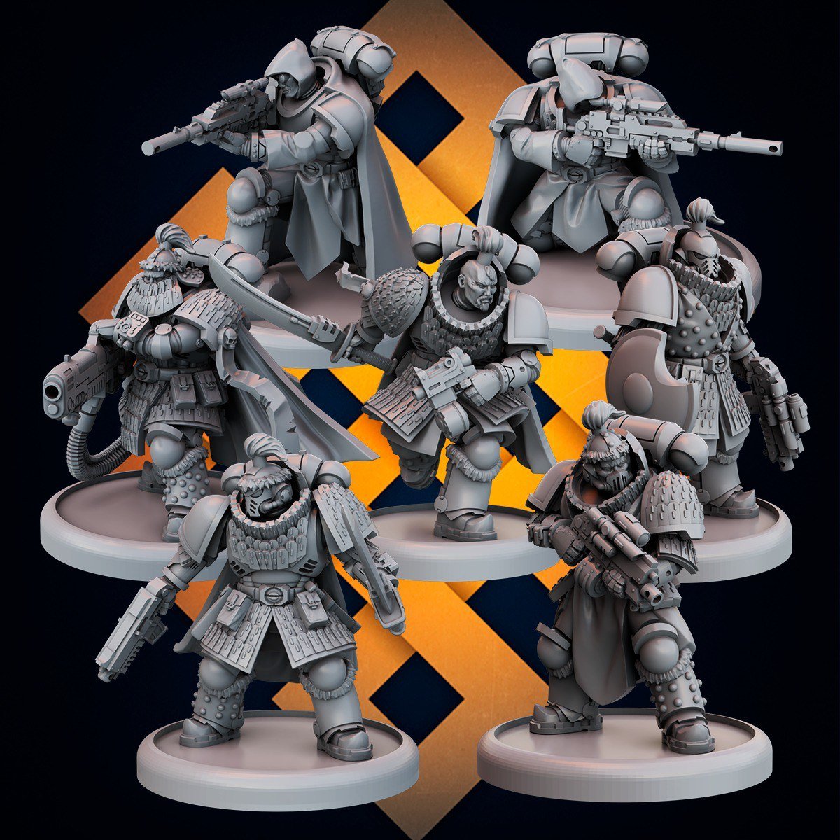 Space Mongols warhammer dungeons and dragons 3d print table game wargame standard dimension | ModelsAndMiniature