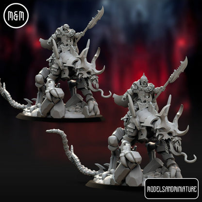 Vampiric Undead Commander on Abyssal 3d print table game wargame dimensione standard set da 2 miniature | ModelsAndMiniature