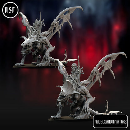 Vampiric Undead Zombie Dragon 3d print table game wargame dimensione standard set da 2 miniature | ModelsAndMiniature