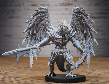 Winged Half Dragon warhammer dungeon and dragon 3d print table game wargame standard dimension | ModelsAndMiniature