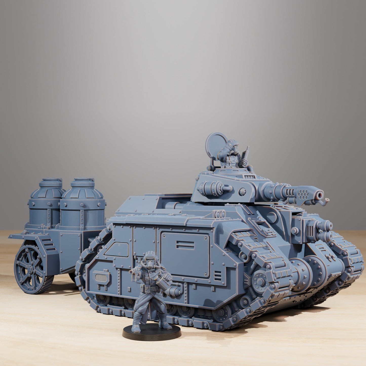 GrimGuard Flame Tank Weapons 3d print table game wargame dimensione standard set da 2 miniature con flame tank | ModelsAndMiniature