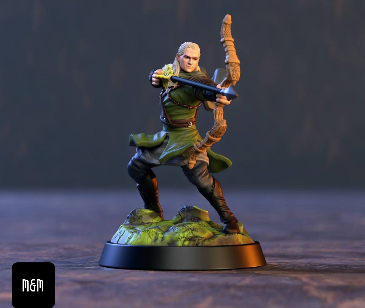 Legolas Lord of the ring 3d print table game wargame standard dimension miniatura 10cm (Copia) | ModelsAndMiniature