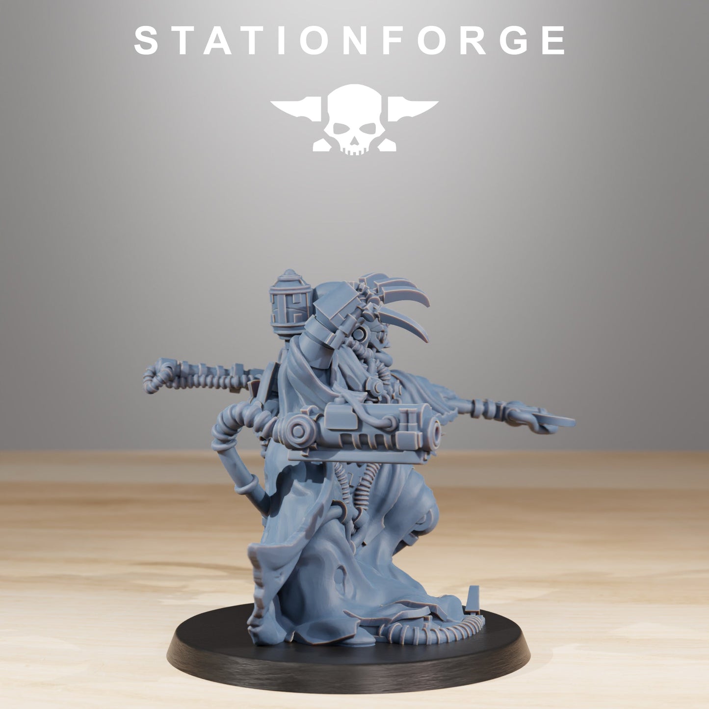 Stationforge Scavenger Cultist Leader and The Seer per table game warhammer 3d print table game wargame standard dimension set da 2 miniature | ModelsAndMiniature