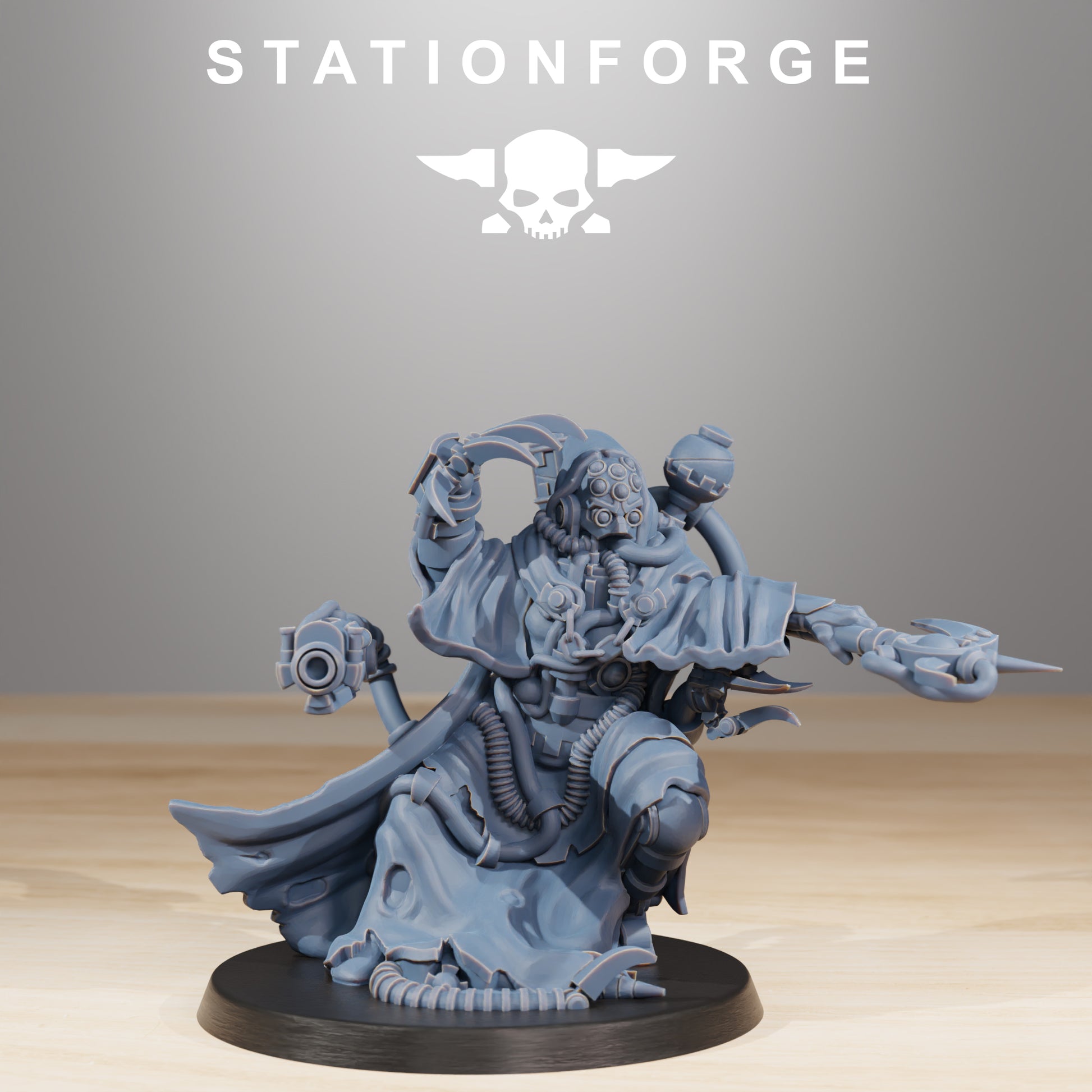 Stationforge Scavenger Cultist Leader and The Seer per table game warhammer 3d print table game wargame standard dimension set da 2 miniature | ModelsAndMiniature